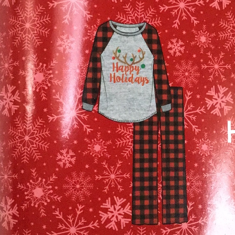 Happy Holidays Family‎ Pajamas Girl’s 2 Piece PJ Set Size XS 4/5  NWT